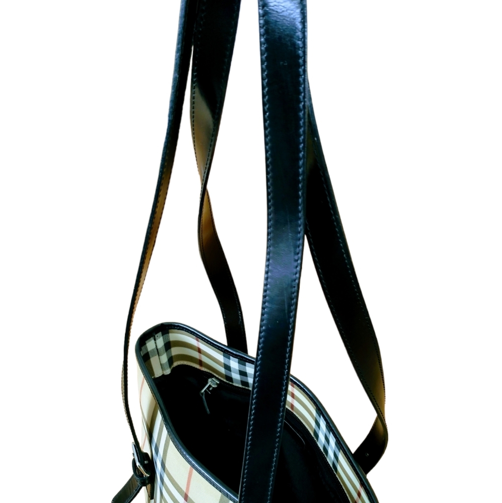 Burberry Nova Beige/Brown Check, Adjustable Strap Check Bucket Bag. - Picture 9 of 15